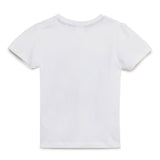 Baby Girls Round Neck Puff Sleeve White Graphic  T-Shirt