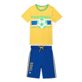 Kid Boys Foot Ball Theme Half Sleeve Graphic T-Shirt