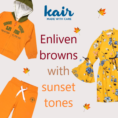 Enliven browns with sunset tones