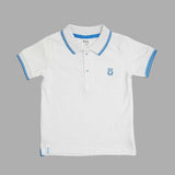 Baby Boys Collar Neck Half Sleeve White Polo T-Shirt