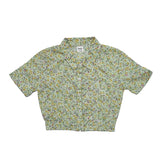 Kid Girls Half Sleeve Green Cropped  Top