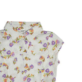 Kid Girls Collar Neck Cap Sleeve Dress