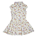 Kid Girls Collar Neck Cap Sleeve Dress