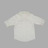 Baby Boys Collar Neck Roll Up Sleeve Shirt with Bow Tie, Waist Coat And Pant Set(4pcs pack)