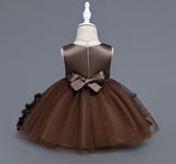 Baby Girls Brown Party Wear Dress