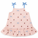Baby Girls Spaghetti Peplum  Dress(2pcs Set)