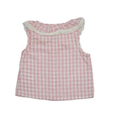 Baby Girls Gingham Checks Top & Shorts Co-ord Set with Headband(3pcs set)