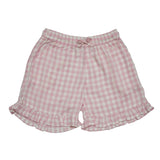 Baby Girls Gingham Checks Top & Shorts Co-ord Set with Headband(3pcs set)