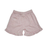 Baby Girls Gingham Checks Top & Shorts Co-ord Set with Headband(3pcs set)