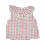 Baby Girls Gingham Checks Top & Shorts Co-ord Set with Headband(3pcs set)