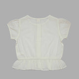Kid Girls Peplum Hem Puff Sleeve Top