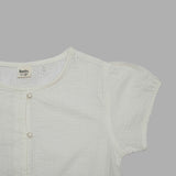 Kid Girls Peplum Hem Puff Sleeve Top