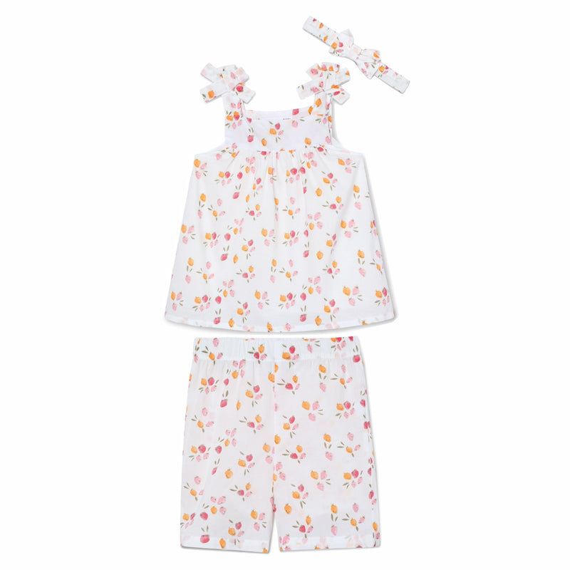 Baby Girls Set Spaghetti Tank Top with Shorts and Head Band