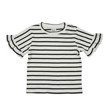 Baby Girls Denim Pinafore Dress With Inner Striped T-Shirt (2pcs Set)