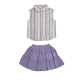 Baby Girls Collar Neck Sleeveless Shirt