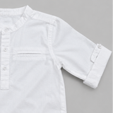 Baby Boys Grandad Collar Roll-up White Sleeve Shirt