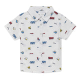 Baby Boys Collar Neck Half Sleeve Printed Shirt