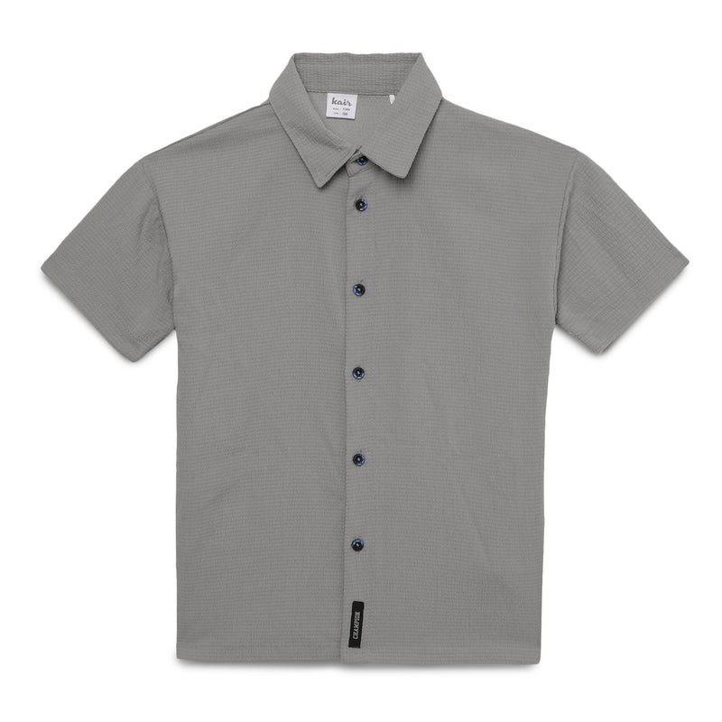 Kid Boys Collar Neck Half Sleeve Off Shoulder Shirt