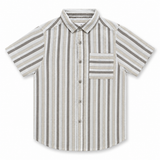 Kids Boys Half Sleeve Brown Striped Shirt