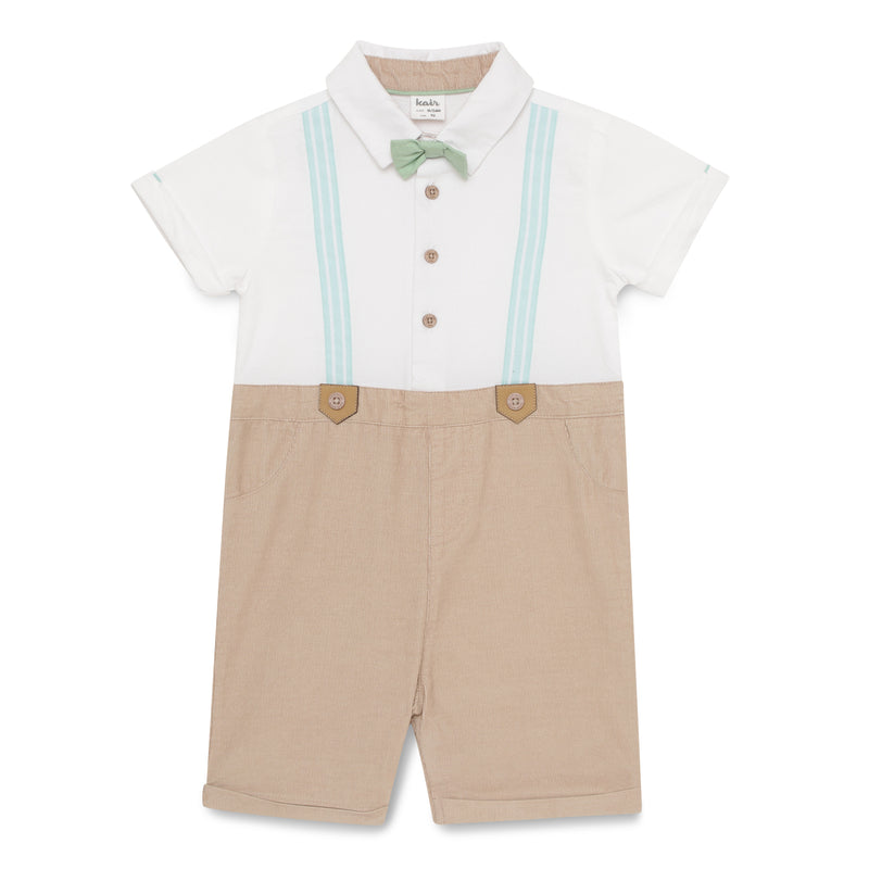 Baby Boys Collar Neck Half Sleeve Playsuit