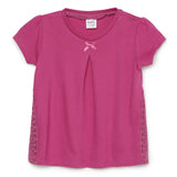 Baby Girls Round Neck Puff Sleeve Top