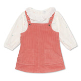 Baby Girls 2Pcs Set Pinafore Dress And Frilled Inner Top