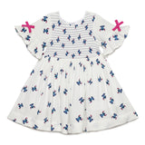 Baby Girls Fluted Frill Sleeve Printed Smocking Dress