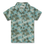 Kid Boys Safari Collar Neck Half Sleeve Printed Shirt
