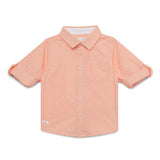 Baby Boys Collar Neck Roll Up Sleeve Polka Dot Printed Shirt