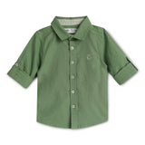 Baby Boys Collar Neck Roll Up Sleeve Shirt