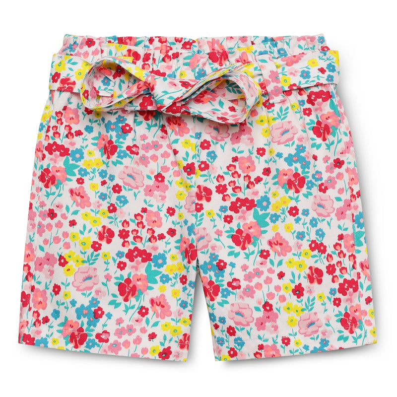 Baby Girls Self Tie Up Waist Printed Shorts