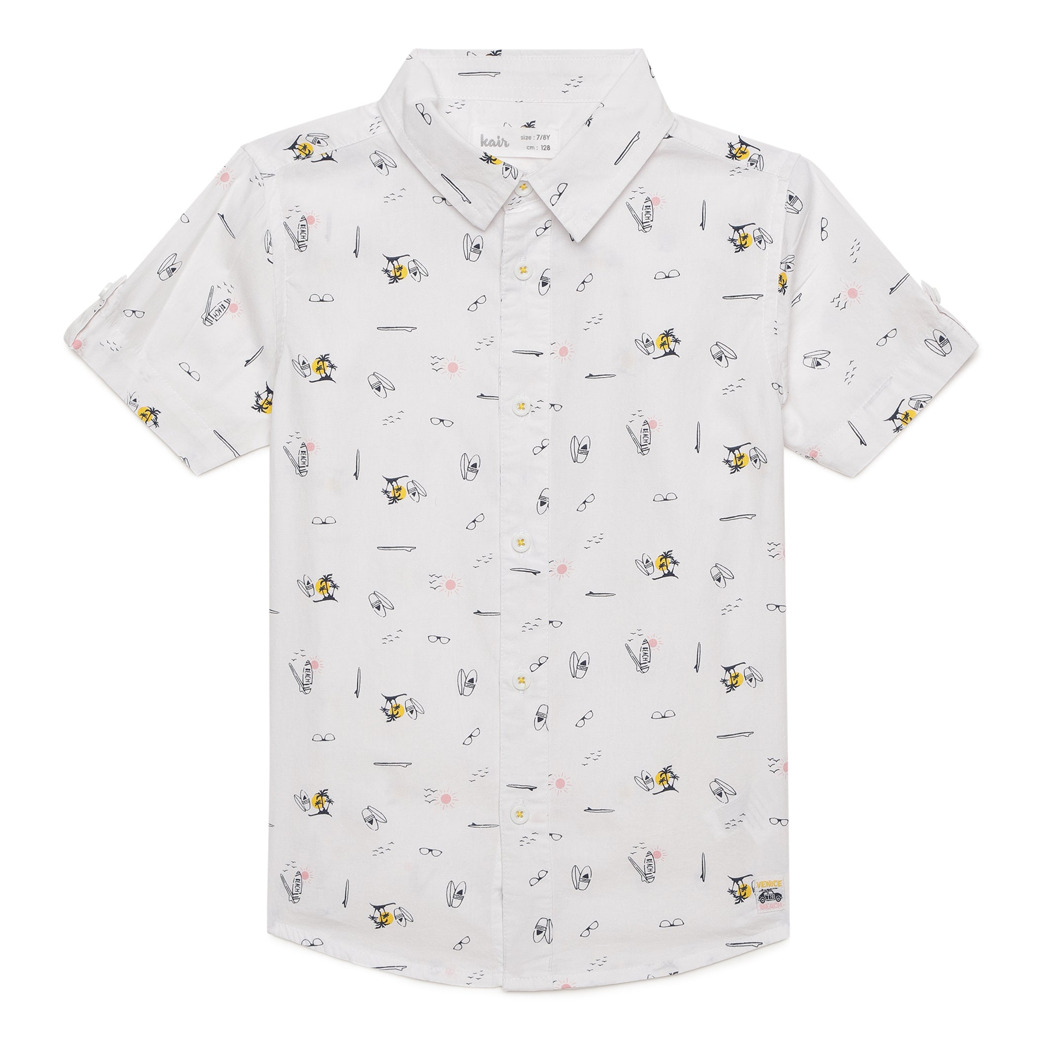 Kid Boys Half Sleeve Printed Cotton Shirt