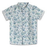 Baby Boys Grandad Collar Neck Half Sleeve Printed Shirt