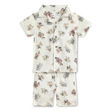 Baby Boys Safari Collar Neck Shirt With Shorts(2pcs Co-ord Set)