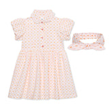 Girls Collar neck Balloon sleeve Dress With Head band