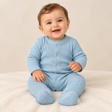 Baby Essentials Full Sleeve Blue Sleepsuit