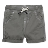 Baby Boys Twill Solid Grey Shorts