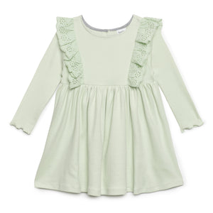 Baby Girls Round Neck Full Sleeve with Decorative Frill Dress