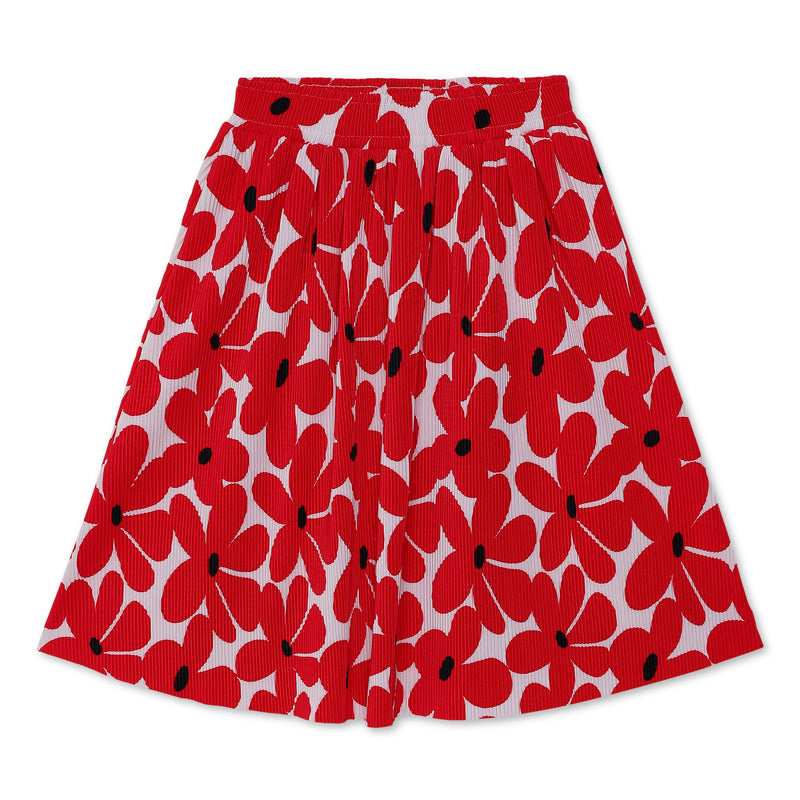 Kid Girls Self Pleated Midi Skirt