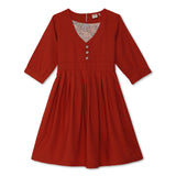 Kid Girls 'V' Insert Neck Dress