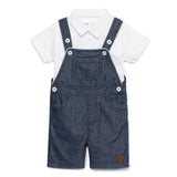 Baby Boys Collar Neck Half Sleeve Shirt 2Pcs Set Playsuit