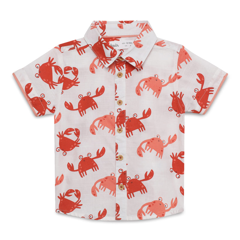 Baby Boys Collar Neck Half Sleeve Printed Shirt