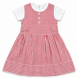 Kid Girls Sleeveless Dress With half Sleeve T-Shirt(2pcs set)
