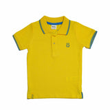 Baby Boys Collar Neck Half Sleeve Yellow Polo T-Shirt