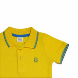 Baby Boys Collar Neck Half Sleeve Yellow Polo T-Shirt