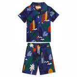 Boys Collar Neck Half Sleeve Shirt With Shorts(2pcs co-ord set)