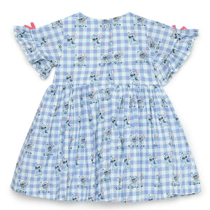 Baby Girls Round Neck with Flutter Sleeve Dress