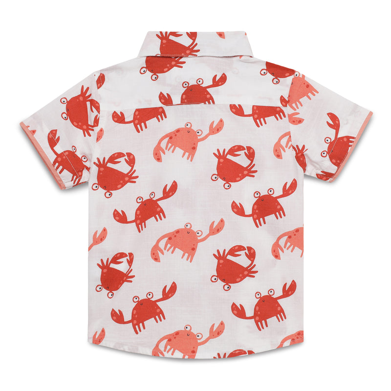 Baby Boys Collar Neck Half Sleeve Printed Shirt