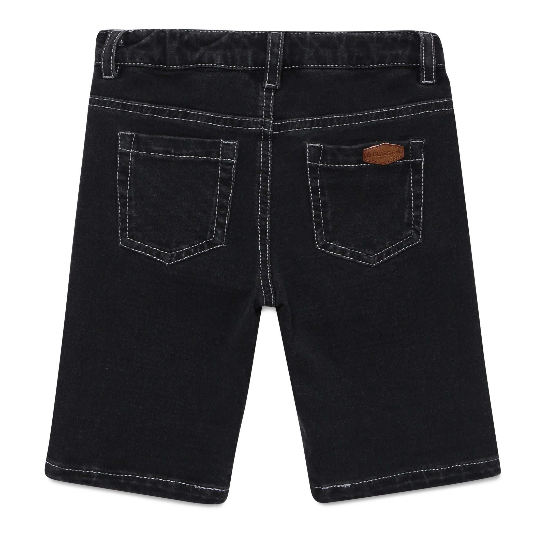 Baby Boys Knitted Denim Black Shorts