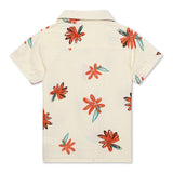 Boys Safari Collar Neck Half Sleeve Shirt